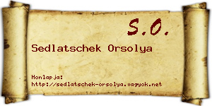 Sedlatschek Orsolya névjegykártya