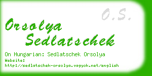 orsolya sedlatschek business card